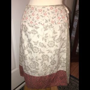 Boho Wrap skirt coral & tan the limited sz xs